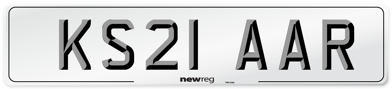 KS21 AAR Number Plate from New Reg